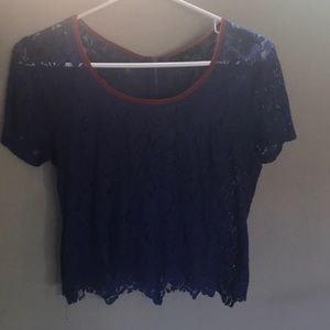Purple Luca Couture Lacy Crop Top